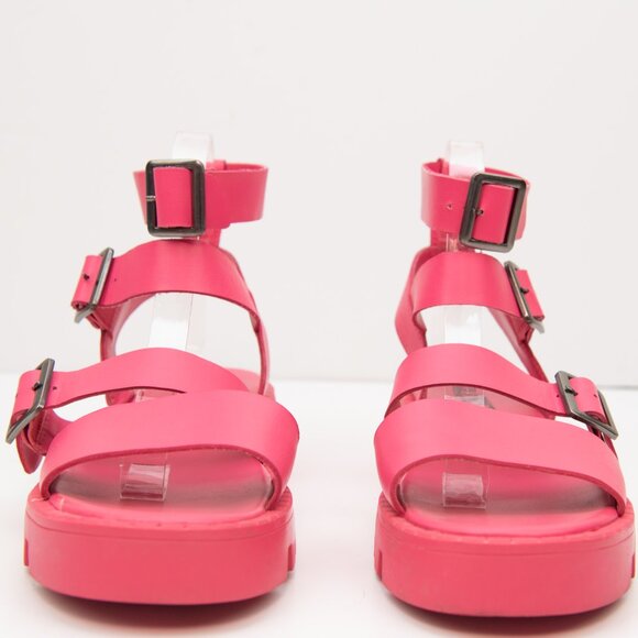 Anthropologie Silent D Friand Gladiator Sport Sandals Platform Leather Pink 39 - Picture 3 of 10